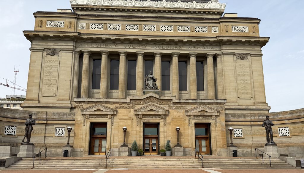 This is a historic building that opened in Pittsburgh, PA in 1910 and is home to the Soldiers & Sailors Memorial Hall & Museum.